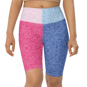 Pink and Blue! New Design Sleeping Beauty Princess Running Costume Biker Shorts