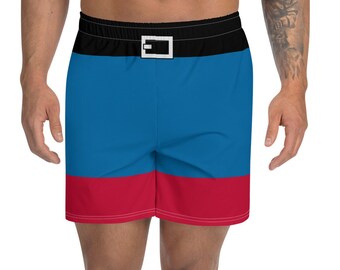 Captain Red White and Blue Running Costume Men's Athletic Long Shorts