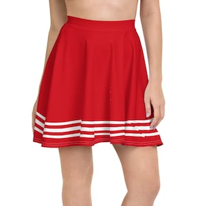 The High School Cheerleaders Running Costume Skater Skirt