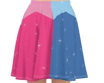 Pink and Blue! Sleeping Beauty Running Costume Skater Skirt