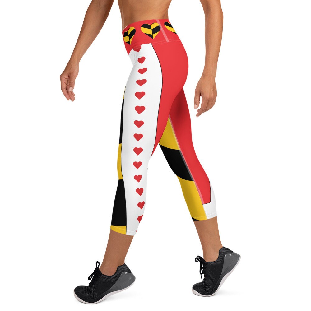 Heart Queen Running Costume Yoga Capri Leggings