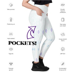The New Ice Queen Running Costume Recycled Leggings with Pockets