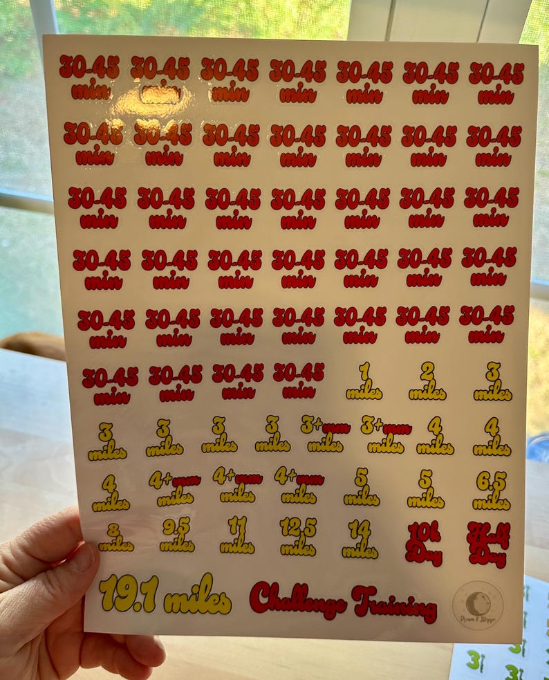 Challenge — Half Marathon + 10K Training Sticker Sheet - Etsy