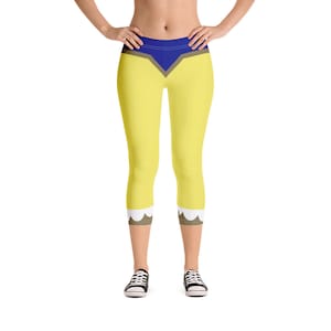 Snow White Inspired Running Costume Capri Leggings