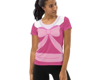 Cinderella Pink Dress Princess Running Costume Women's Athletic T-shirt