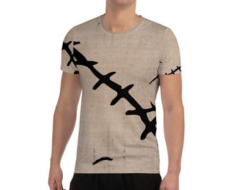 Camiseta deportiva para hombre con disfraz de saco de arpillera lleno de insectos