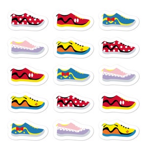 Disney Themed Running Shoe Training Calendar Bubble-free stickers