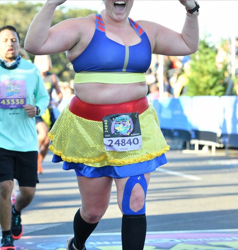 Snow White Inspired Princess Running Costume Longline Sports Bra 