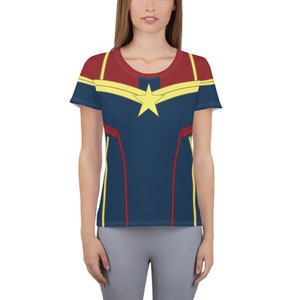 A Marvelous Captain Women&#39;s Running Costume Athletic T-Shirt