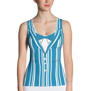 Blue Barbershop Quartet Running Costume Tank Top