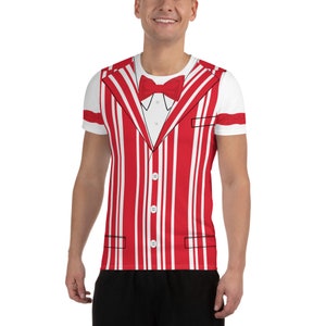Red Barbershop Quartet Running Costume Men&#39;s Athletic T-shirt