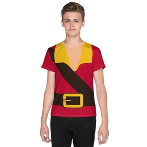 Gaston Running Costume Youth crew neck t-shirt