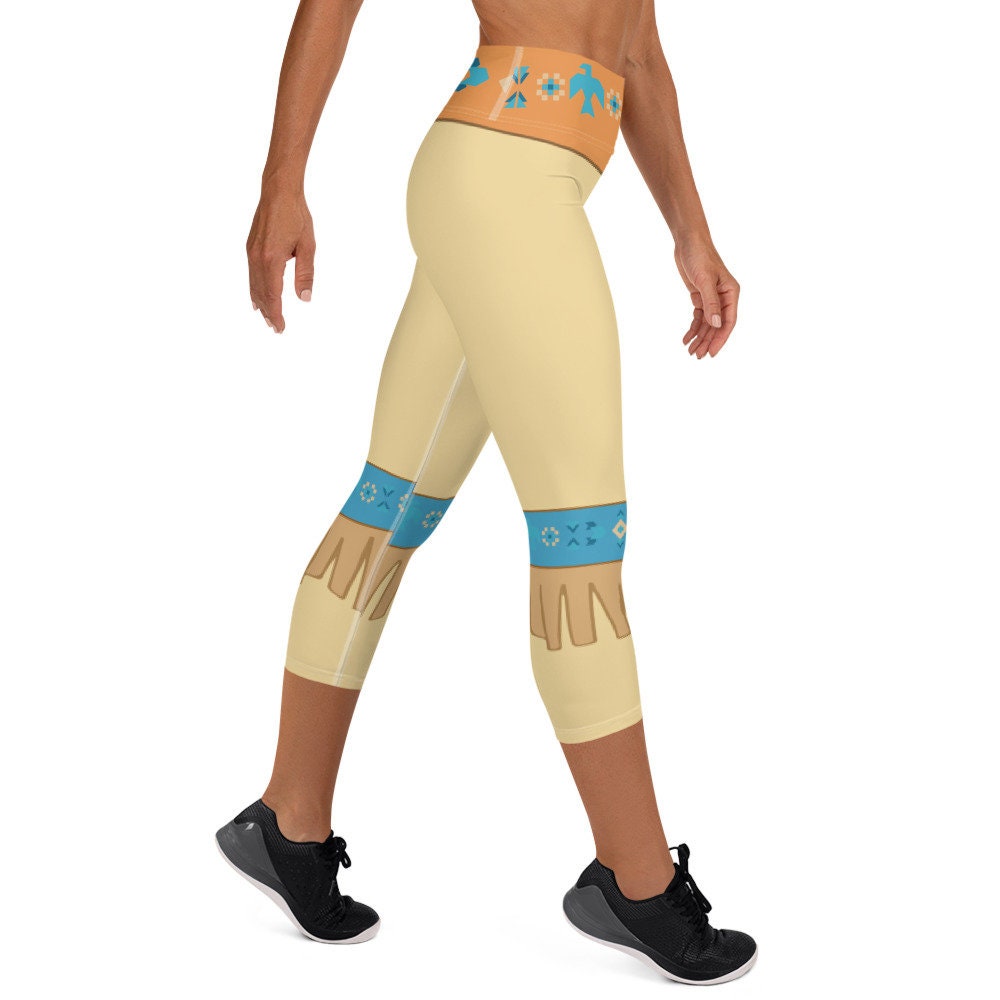 Pocahontas Princess Running Costume Yoga Capri Leggings