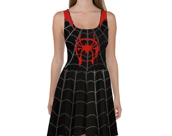 Arachnid Hero Animated Costume Running Skater Dress