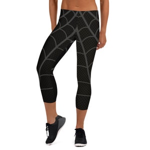 Arachnid Hero Animated Costume Running Capri Leggings