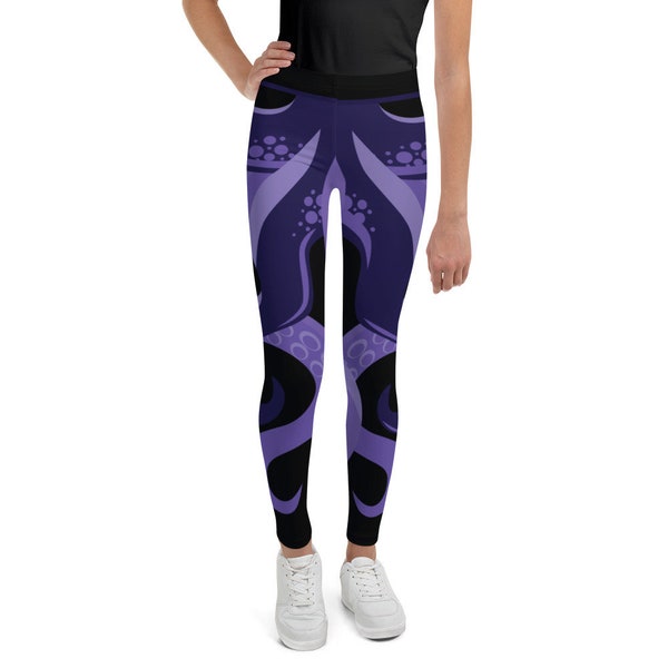 Villainous Sea Witch Running Costume Youth Leggings