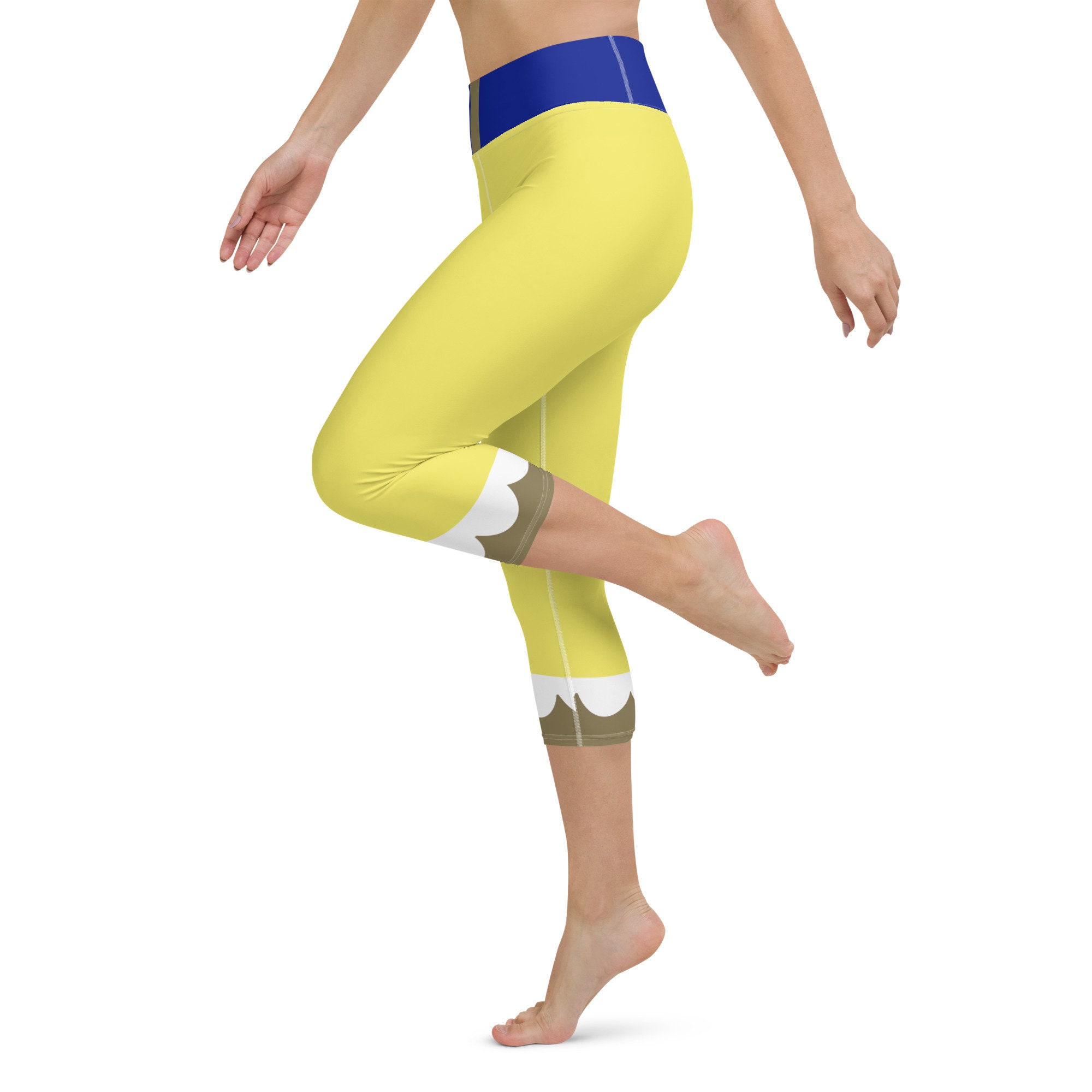Snow White Inspired Running Costume Yoga Capri Leggings