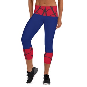 Arachnid Hero Costume Running Capri Leggings