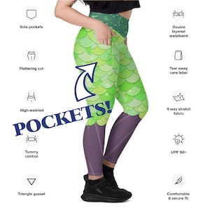 Monster Mike&#39;s Girlfriend Running Costume Recycled Leggings with Pockets