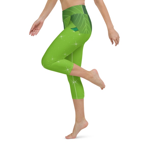 Pixie Dust GREEN Running Costume Yoga Capri Leggings 