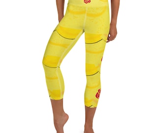 Mid Waist Sport Leggings Belle and Her Beast Disney Inspired Capri Length Mid Waist Sport Leggings Belle and Her Beast Disney Inspired Capri Length