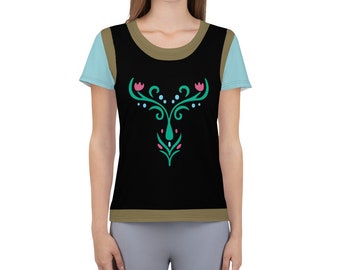 アナと雪の女王 プリンセス ランニングコスチューム レディース アスレチック Tシャツ