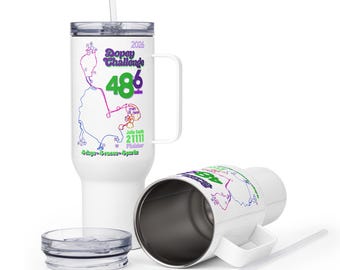 2026 Personalized Dopey Challenge Finisher Map Travel mug with a handle
