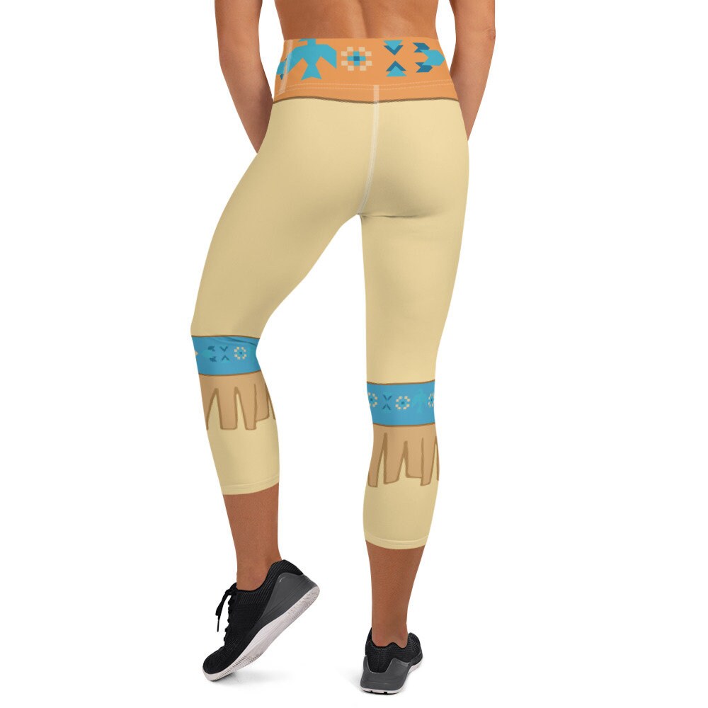 Pocahontas Princess Running Costume Yoga Capri Leggings