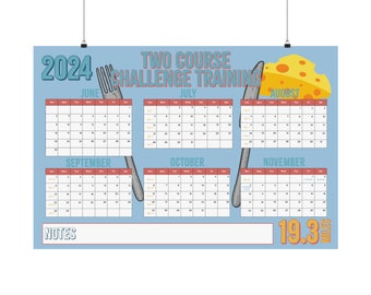 2024 Wine and Dine Training Calendar Poster with No Miles