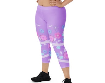 The Power of Beautiful Flowers Running Costume Capri Leggings
