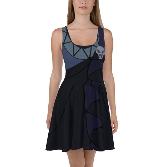 hades skater dress Hades Children's Sleeveless Skater Dress: Infernal Elegance Mythical Villain Costume