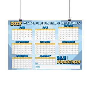 2027 Disney Marathon Calendar without Training Premium Poster