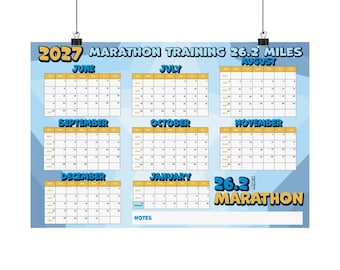 2027 Disney Marathon Calendar without Training Premium Poster