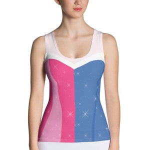 Blue and Pink! Sleeping Beauty Princess Running Costume Tank Top