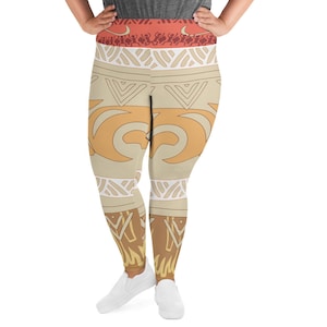 Polynesian Princess Running Costume Women&#39;s Plus Size Leggings