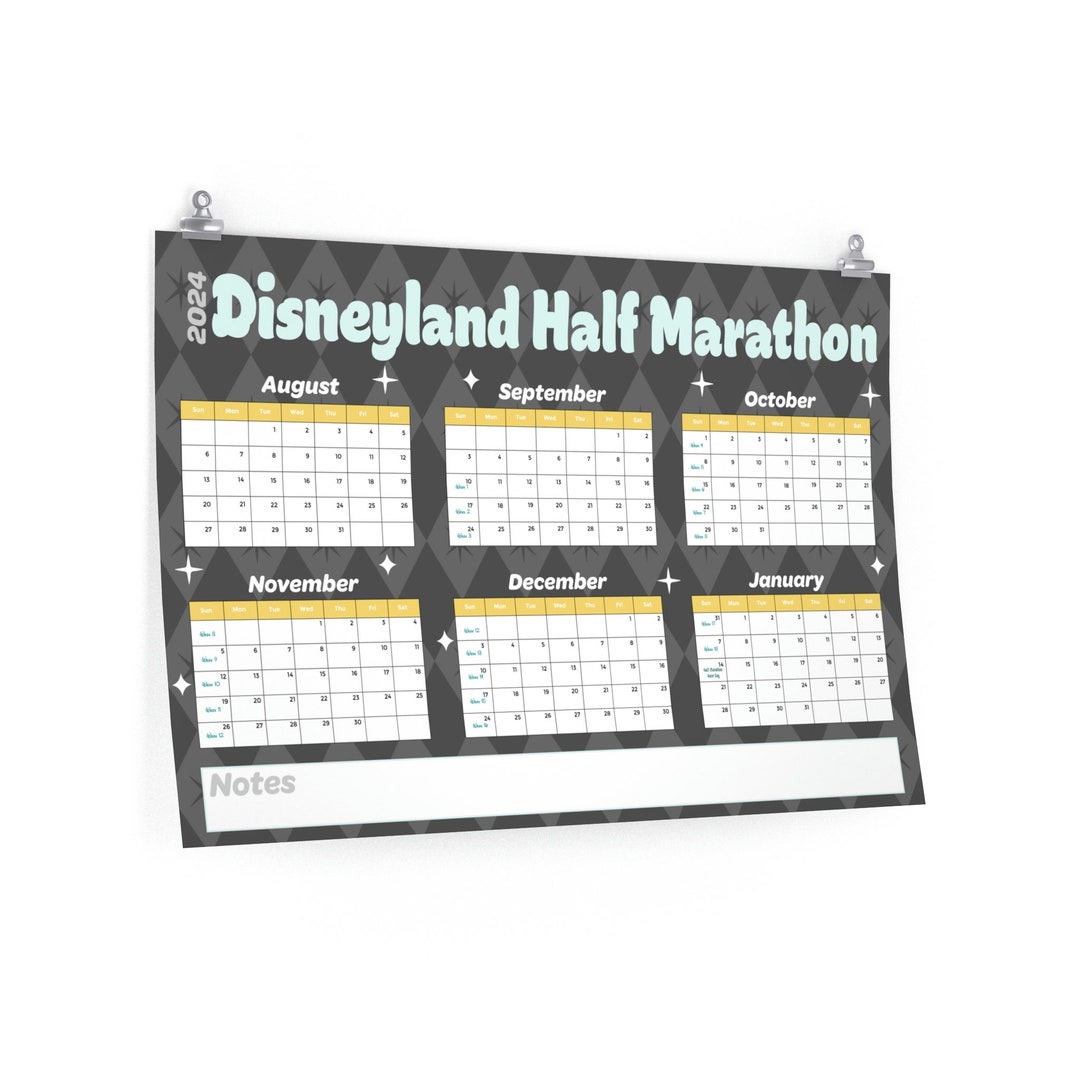2024 Disneyland Half Marathon Training Calendar No Training Plan Etsy
