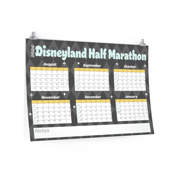 Disneyland Half Marathon Calendar Etsy