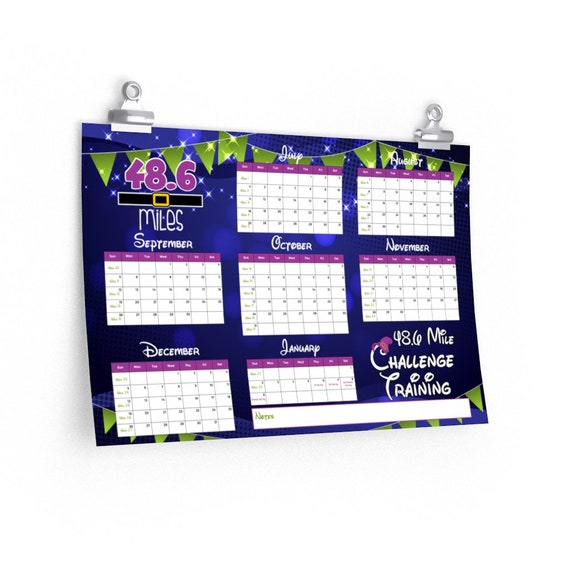 2022 Dopey Challenge Training Calendar Premium Matte Etsy
