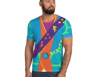 Dino Party Magical Duck Running Costume Men's Athletic T-shirt