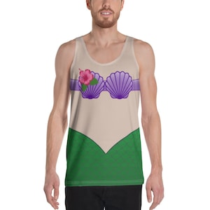 Mermaid Shell Princess Running Costume Men&#39;s Tank Top