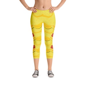 Fancy Ball Gown Belle Running Costume Capri Leggings