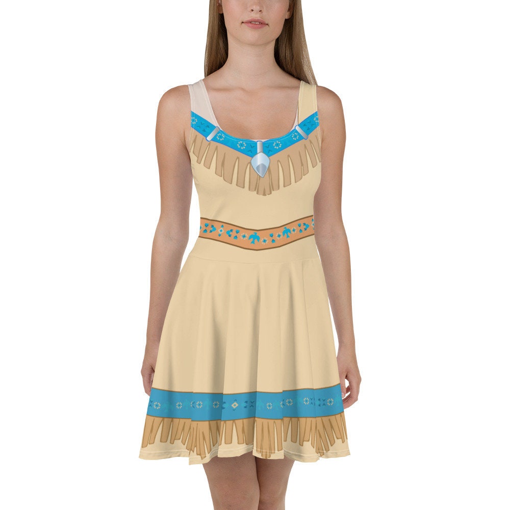 Disney Store Girls Pocahontas Costume Dress Size 5/6 No Belt Halloween