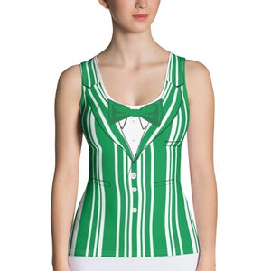 Green Barbershop Quartet Running Costume Tank Top