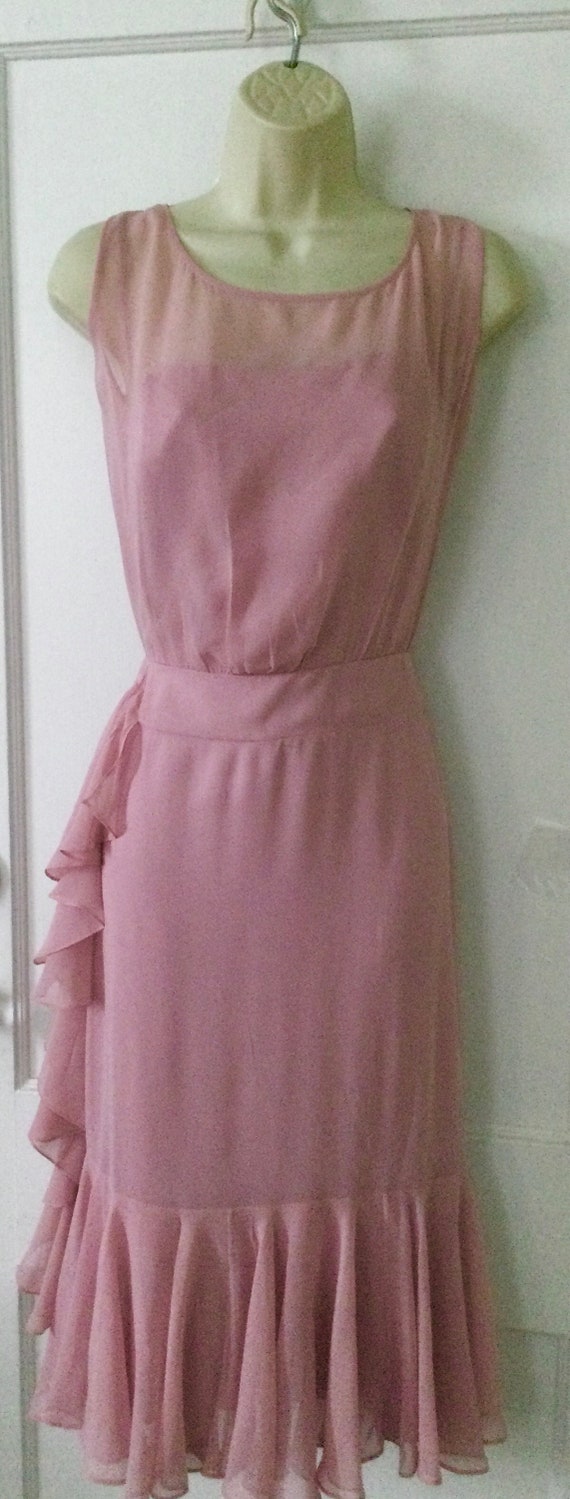 Pink Silk Lafayette-148 Dress - Dusty Pink Silk R… - image 4