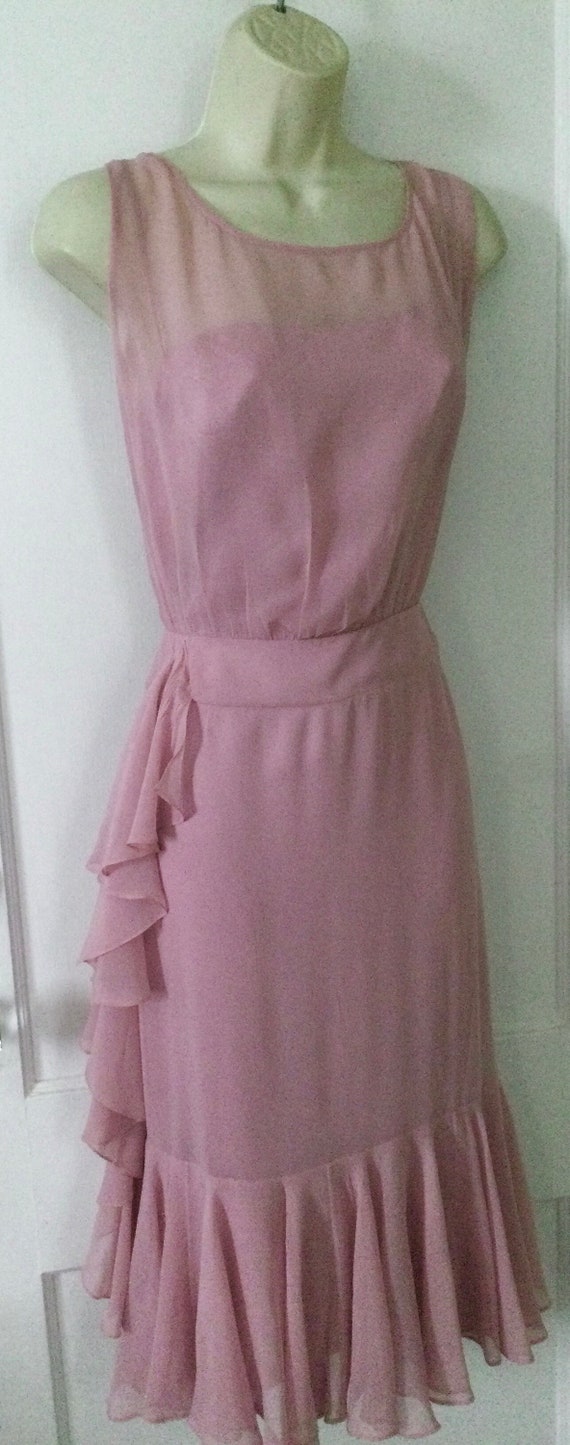 Pink Silk Lafayette-148 Dress - Dusty Pink Silk R… - image 8