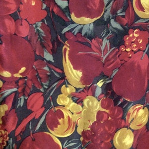 Fruit-Print Albert Nipon Vintage Scarf - Brown/Red/Gold Fall/Autumn Themed Flower/Fruit-Print Silk 1980’s Vintage Scarf by ALBERT NIPON