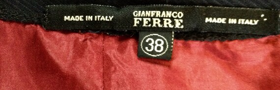 Vintage Wool Gianfranco Ferré Skirt - Blue/Red Ci… - image 9