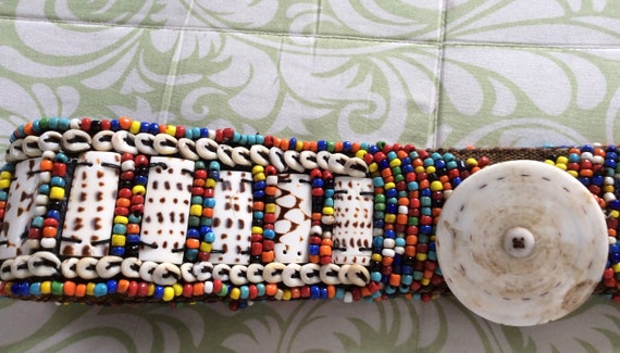 Beaded Vintage African Tribal Belt - Hand-Woven M… - image 4