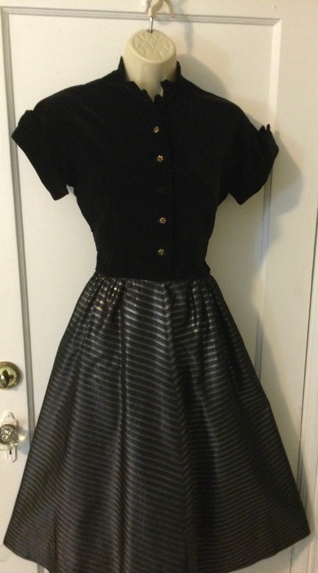 1950s Plaid Buttons Dress by Jonathan Logan | XS/S