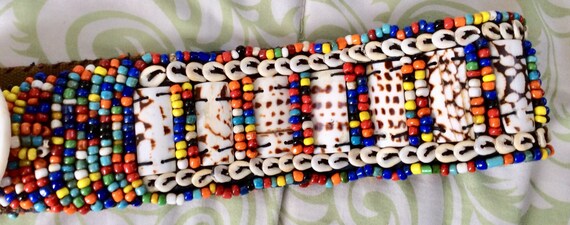 Beaded Vintage African Tribal Belt - Hand-Woven M… - image 10